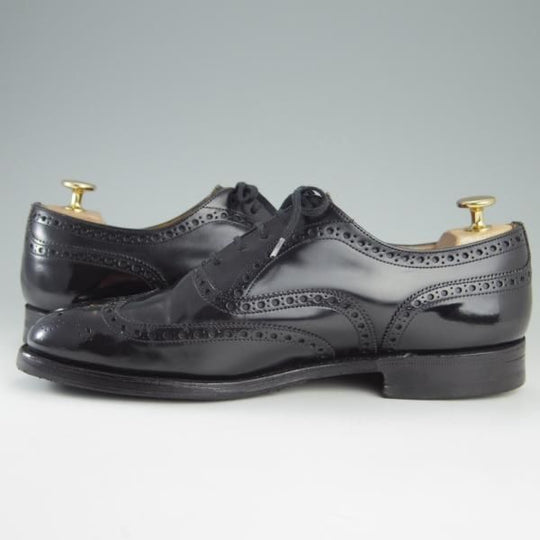 美品★チャーチ 75G/UK7.5【貴重★73ラスト/CHETWYND似寄りモデル】NENE/フルブローグ/ポリッシュドバインダーカーフ/黒/Church's★e712