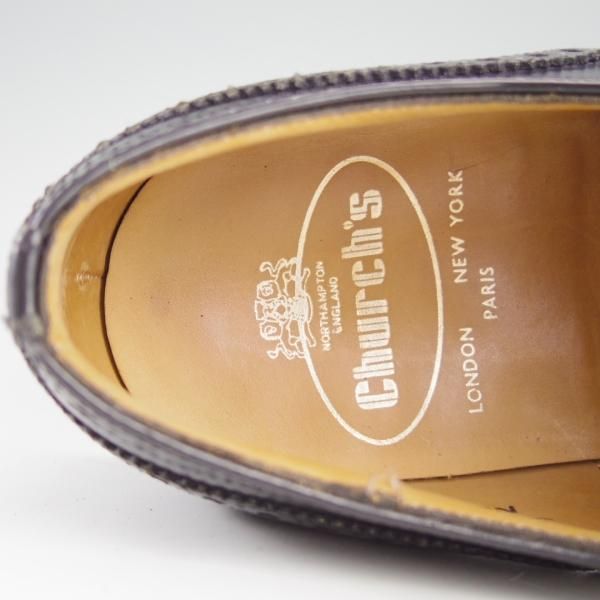 美品★チャーチ 75G/UK7.5【貴重★73ラスト/CHETWYND似寄りモデル】NENE/フルブローグ/ポリッシュドバインダーカーフ/黒/Church's★e712