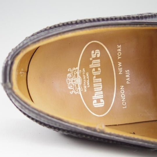 美品★チャーチ 75G/UK7.5【貴重★73ラスト/CHETWYND似寄りモデル】NENE/フルブローグ/ポリッシュドバインダーカーフ/黒/Church's★e712