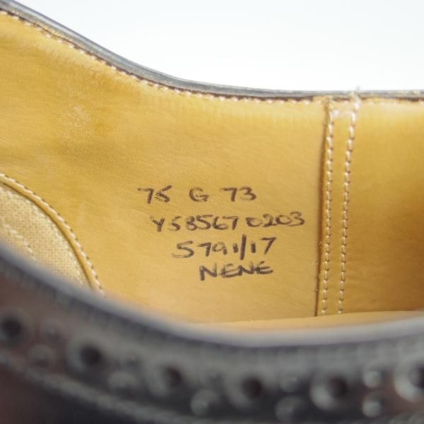 美品★チャーチ 75G/UK7.5【貴重★73ラスト/CHETWYND似寄りモデル】NENE/フルブローグ/ポリッシュドバインダーカーフ/黒/Church's★e712