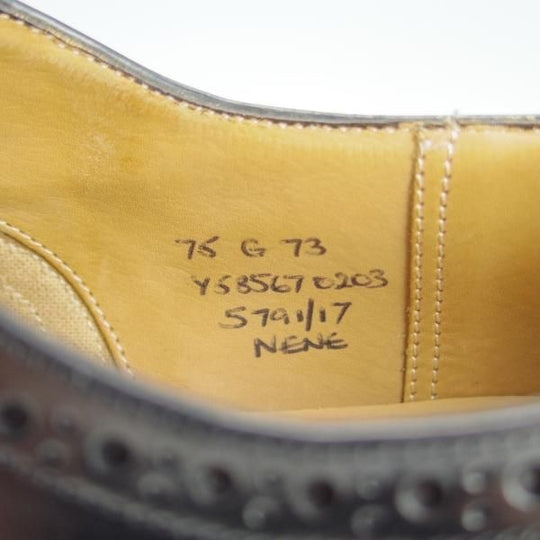 美品★チャーチ 75G/UK7.5【貴重★73ラスト/CHETWYND似寄りモデル】NENE/フルブローグ/ポリッシュドバインダーカーフ/黒/Church's★e712