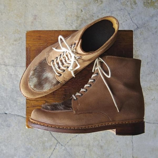 極上★パラブーツ SIZE 6.5【貴重★フォック仕様/(仏)SULTAN別注】スルタン/レースアップブーツ/スエード/薄茶/メンズ/Paraboot★e719