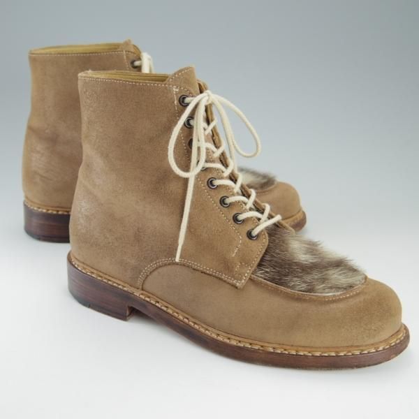 極上★パラブーツ SIZE 6.5【貴重★フォック仕様/(仏)SULTAN別注】スルタン/レースアップブーツ/スエード/薄茶/メンズ/Paraboot★e719