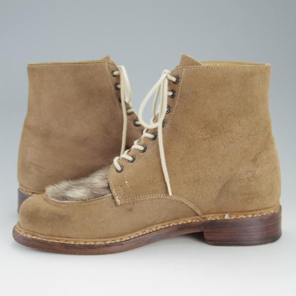 極上★パラブーツ SIZE 6.5【貴重★フォック仕様/(仏)SULTAN別注】スルタン/レースアップブーツ/スエード/薄茶/メンズ/Paraboot★e719