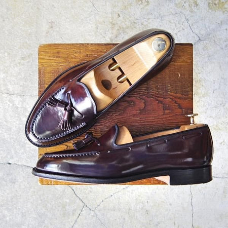 美品★チャーチ 85F/UK8.5【定価￥143,000-★コードバン仕様/KEATS 2】93ラスト/タッセルローファー/赤茶/メンズ/Church's★e722