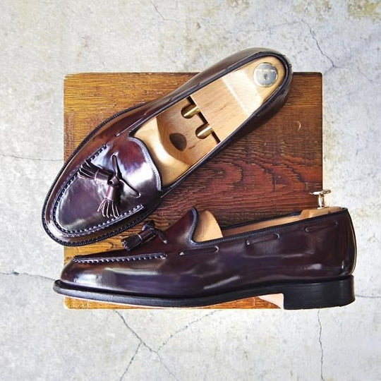 美品★チャーチ 85F/UK8.5【定価￥143,000-★コードバン仕様/KEATS 2】93ラスト/タッセルローファー/赤茶/メンズ/Church's★e722