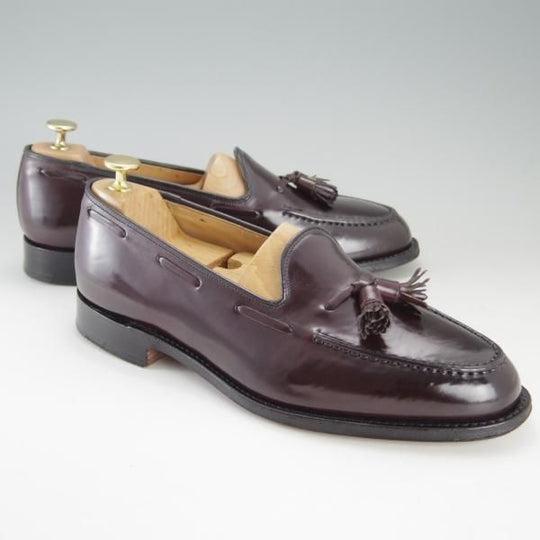 美品★チャーチ 85F/UK8.5【定価￥143,000-★コードバン仕様/KEATS 2】93ラスト/タッセルローファー/赤茶/メンズ/Church's★e722