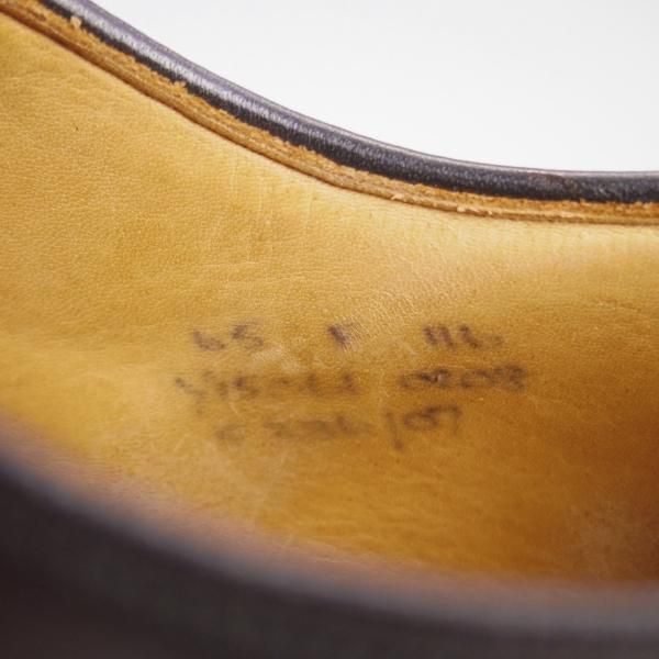 極上★チャーチ 65F/UK6.5【貴重★半カラス仕上げ/パンチドキャップトゥ】116ラスト/4都市ロゴ/カーフ/黒/メンズ/Church's★e724