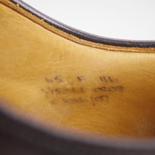 極上★チャーチ 65F/UK6.5【貴重★半カラス仕上げ/パンチドキャップトゥ】116ラスト/4都市ロゴ/カーフ/黒/メンズ/Church's★e724