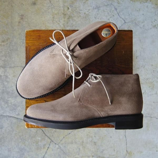 新品★(伊)サントーニ SIZE 5.5【★チャッカブーツ】スエード/薄茶/Santoni★e725