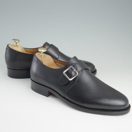 新品★(伊製)ラルフローレン UK6.5程度【ブラックラピド製法★モンクストラップ】カーフ/黒/メンズ/Ralph Lauren★e726