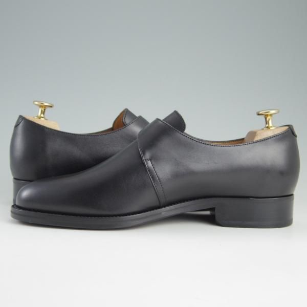 新品★(伊製)ラルフローレン UK6.5程度【ブラックラピド製法★モンクストラップ】カーフ/黒/メンズ/Ralph Lauren★e726