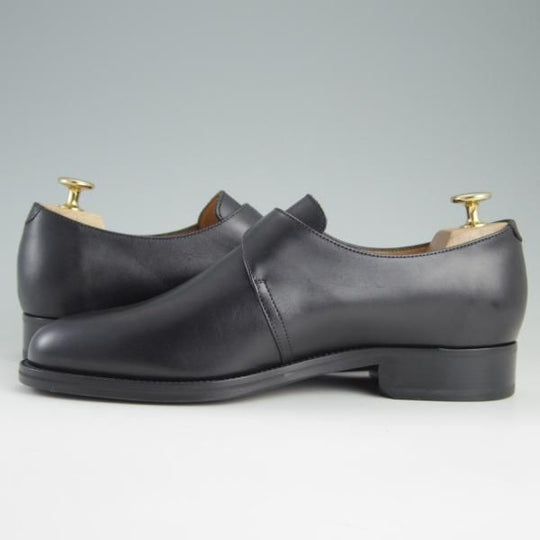 新品★(伊製)ラルフローレン UK6.5程度【ブラックラピド製法★モンクストラップ】カーフ/黒/メンズ/Ralph Lauren★e726