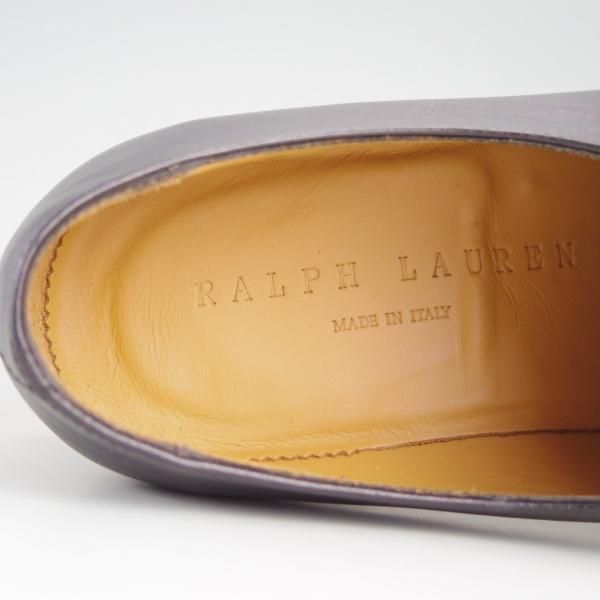 新品★(伊製)ラルフローレン UK6.5程度【ブラックラピド製法★モンクストラップ】カーフ/黒/メンズ/Ralph Lauren★e726