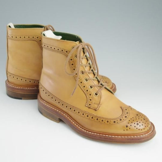 美品★トリッカーズ SIZE 6【★カントリーブーツ/Galosh】M7309/ロングウイング/カーフ/薄茶/メンズ/Tricker's★e727