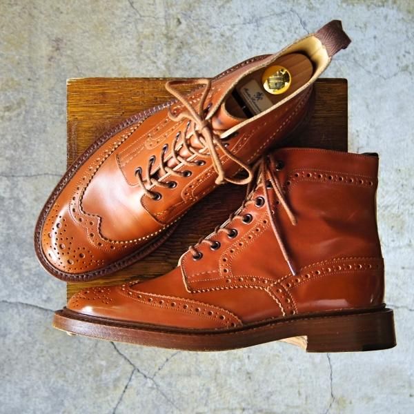 極美品★トリッカーズ SIZE 8.5【定価￥88,000-★MALTON/モールトン】M2508/カントリーブーツ/カーフ/茶系/Tricker's★e728