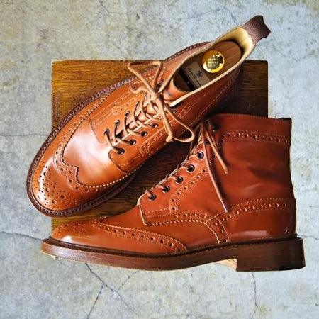 極美品★トリッカーズ SIZE 8.5【定価￥88,000-★MALTON/モールトン】M2508/カントリーブーツ/カーフ/茶系/Tricker's★e728