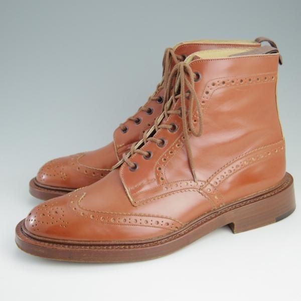 極美品★トリッカーズ SIZE 8.5【定価￥88,000-★MALTON/モールトン】M2508/カントリーブーツ/カーフ/茶系/Tricker's★e728