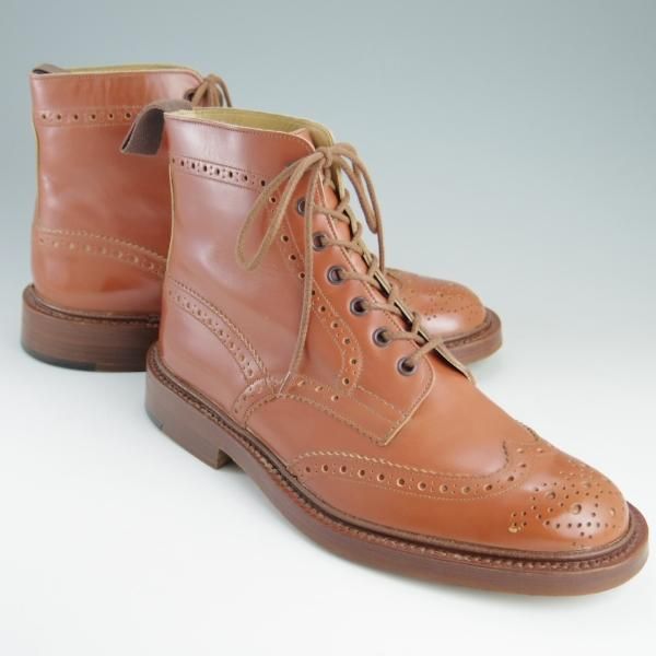 極美品★トリッカーズ SIZE 8.5【定価￥88,000-★MALTON/モールトン】M2508/カントリーブーツ/カーフ/茶系/Tricker's★e728