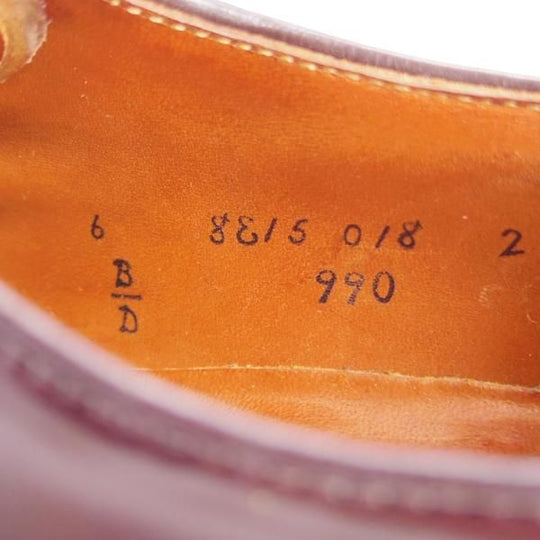 美品★オールデン 6D【定価￥138,600-★コードバン仕様/990】ユナイテッドアローズ別注/バリーラスト/プレーントゥ/#8/赤茶/Alden★e733