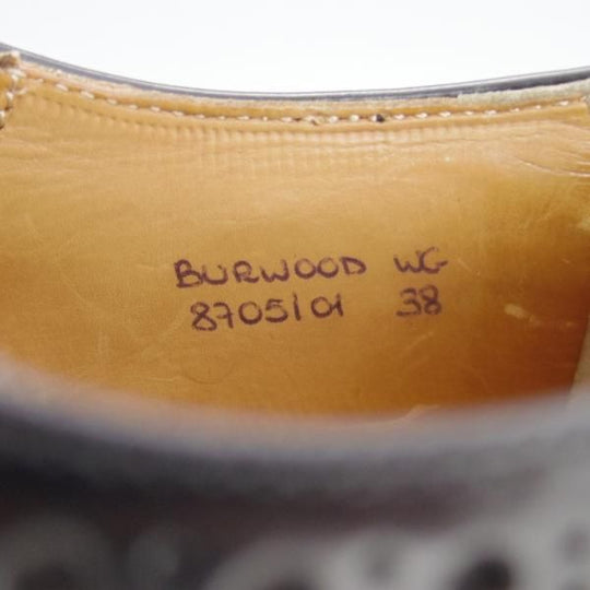 極上★チャーチ(レディース) SIZE 38【定価￥86,900-★バーウッド/BURWOOD W】ポリッシュドバインダーカーフ/黒/Church's★e734