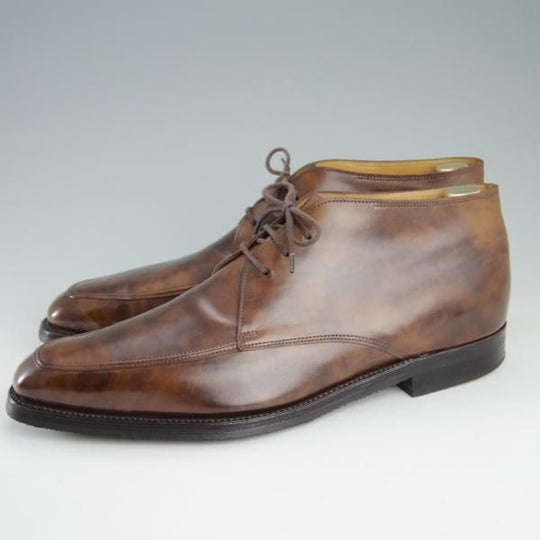 極美品★ジョンロブ 8.5E【ミュージアムカーフ仕様★チャッカブーツ/UPPINGHAM】1306ラスト/パリジャンブラウン/茶/JOHN LOBB★e746