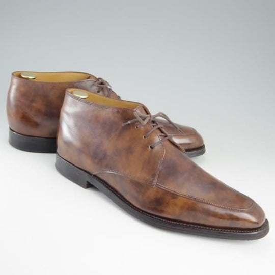 極美品★ジョンロブ 8.5E【ミュージアムカーフ仕様★チャッカブーツ/UPPINGHAM】1306ラスト/パリジャンブラウン/茶/JOHN LOBB★e746