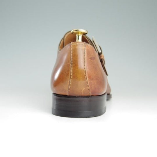 極美品★(スペイン製)マグナーニ SIZE 41【★ボロネーゼ製法/モンクストラップ】11010/カーフ/茶/メンズ/MAGNANNI★e747