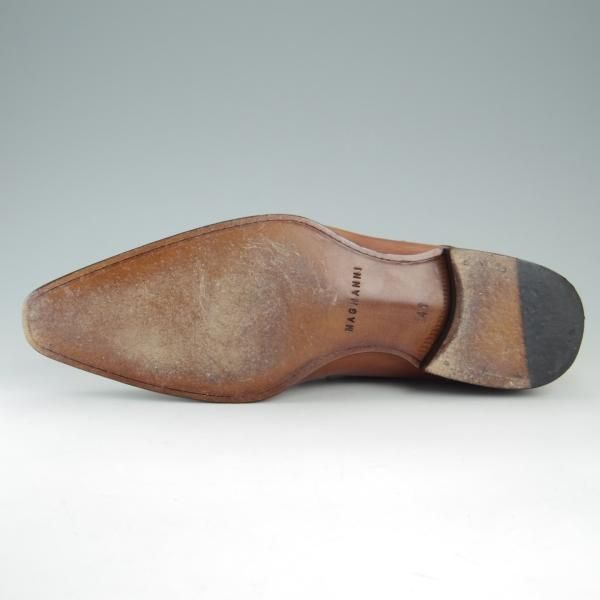 極美品★(スペイン製)マグナーニ SIZE 41【★ボロネーゼ製法/モンクストラップ】11010/カーフ/茶/メンズ/MAGNANNI★e747