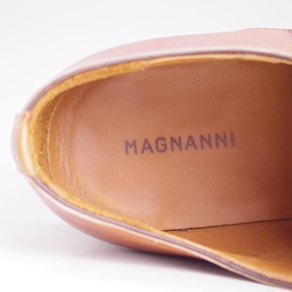 極美品★(スペイン製)マグナーニ SIZE 41【★ボロネーゼ製法/モンクストラップ】11010/カーフ/茶/メンズ/MAGNANNI★e747