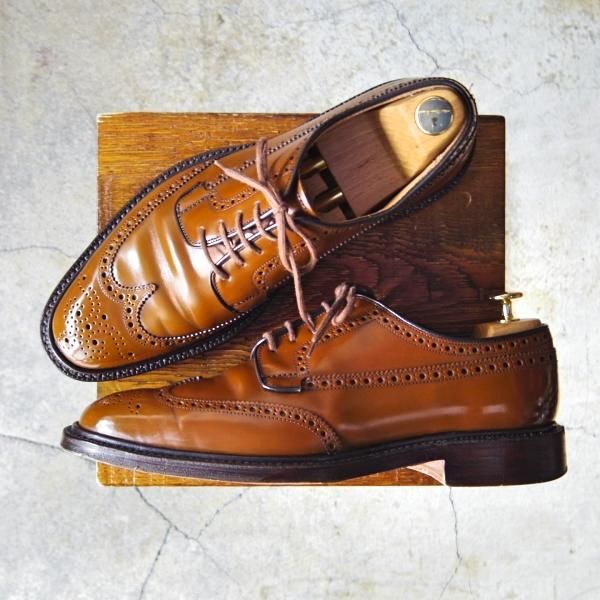 美品★チャーチ 80F/UK8【定価￥103,400-★GRAFTON/173ラスト】グラフトン/5都市ロゴ/フルブローグ/サンダルウッド/茶/Church's★e748