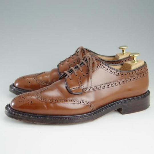 美品★チャーチ 80F/UK8【定価￥103,400-★GRAFTON/173ラスト】グラフトン/5都市ロゴ/フルブローグ/サンダルウッド/茶/Church's★e748