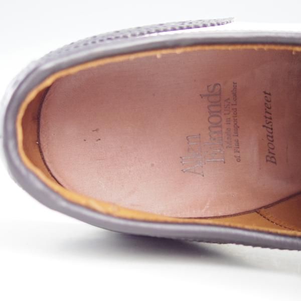 極美品★(米)アレンエドモンズ 8.5D【★スペクテイターシューズ/BroadStreet】フルブローグ/カーフ/黒×白/メンズ/ALLEN EDMONDS★e755