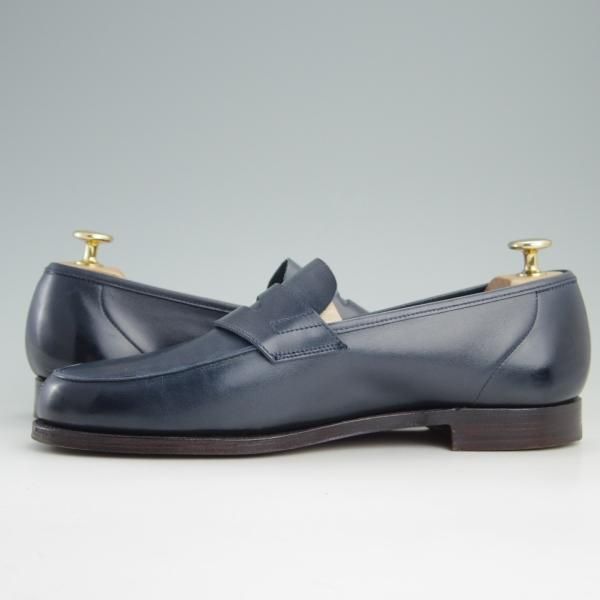 極美品★クロケット&ジョーンズ 7E【貴重★(英)ポールスミスコレクション別注/Paul Smith】コインローファー/紺/Crockett&Jones★e758