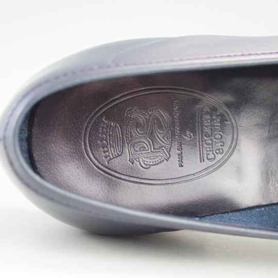 極美品★クロケット&ジョーンズ 7E【貴重★(英)ポールスミスコレクション別注/Paul Smith】コインローファー/紺/Crockett&Jones★e758