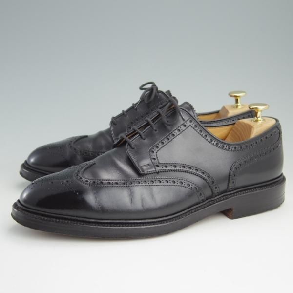 極上★クロケット&ジョーンズ UK8.5/US9E【★(米)ラルフローレン別注/POLO Ralph Lauren】フルブローグ/カーフ/黒/Crockett&Jones★e759