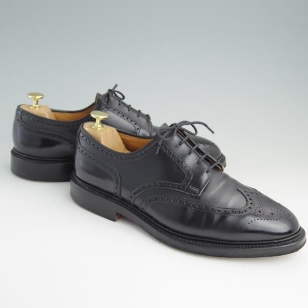 極上★クロケット&ジョーンズ UK8.5/US9E【★(米)ラルフローレン別注/POLO Ralph Lauren】フルブローグ/カーフ/黒/Crockett&Jones★e759