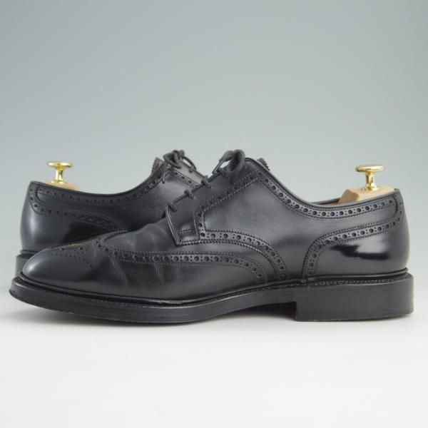 極上★クロケット&ジョーンズ UK8.5/US9E【★(米)ラルフローレン別注/POLO Ralph Lauren】フルブローグ/カーフ/黒/Crockett&Jones★e759