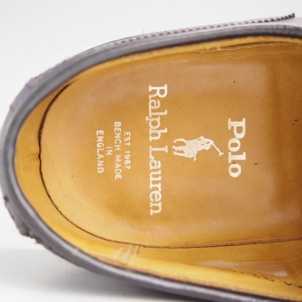 極上★クロケット&ジョーンズ UK8.5/US9E【★(米)ラルフローレン別注/POLO Ralph Lauren】フルブローグ/カーフ/黒/Crockett&Jones★e759