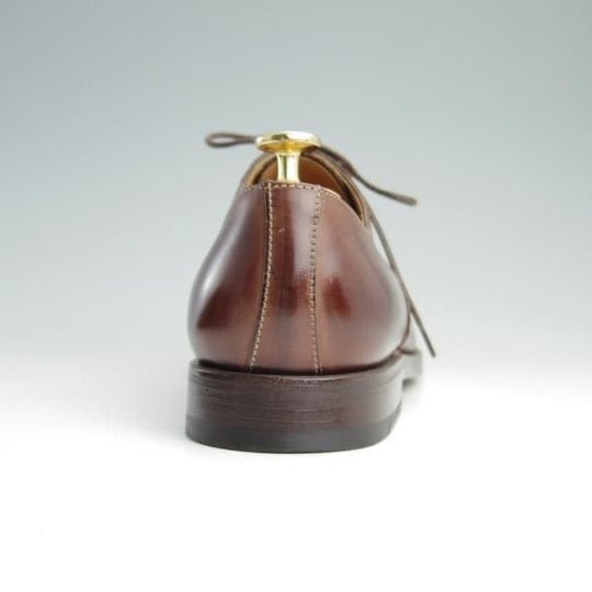 美品★(伊)Lendvay&Schwarcz/フランチェスケッティ社製 SIZE 40.5【ブラックラピド製法★クォーターブローグ】カーフ/茶/メンズ★e760