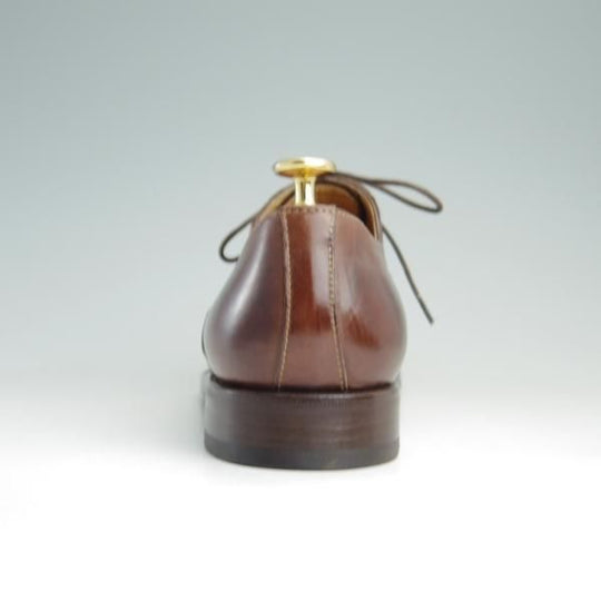 美品★(伊)Lendvay&Schwarcz/フランチェスケッティ社製 SIZE 40.5【ブラックラピド製法★クォーターブローグ】カーフ/茶/メンズ★e760