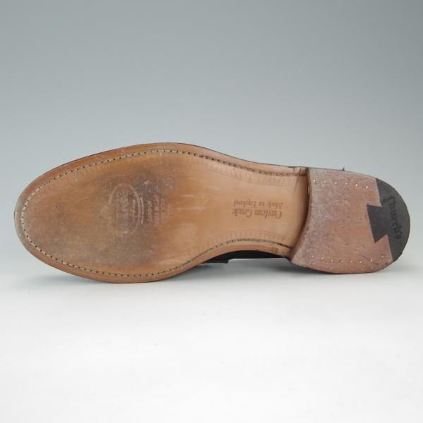 極美品★チャーチ 75F/UK7.5【★コインローファー/TUNBRIDGE】126ラスト/5都市ロゴ/ポリッシュドバインダーカーフ/黒/Church's★e763
