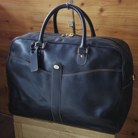 極上★(英)ダンヒル/dunhill【★レザー/ボストンバッグ】メンズ/ビジネス/バッグ/黒/革/鞄★N5557