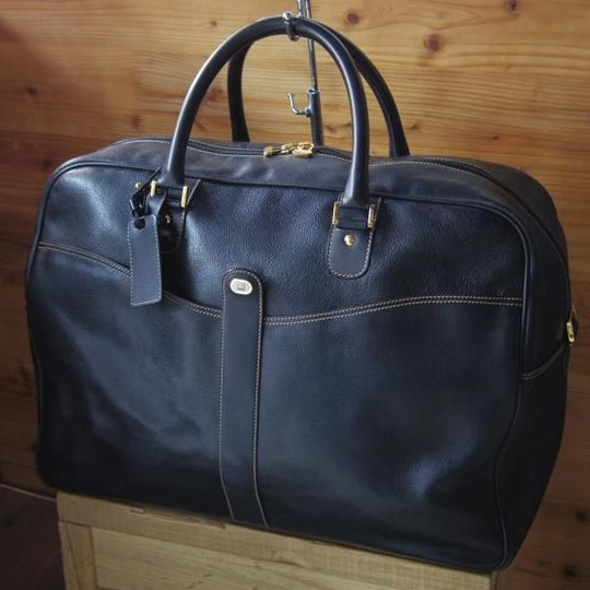 極上★(英)ダンヒル/dunhill【★レザー/ボストンバッグ】メンズ/ビジネス/バッグ/黒/革/鞄★N5557