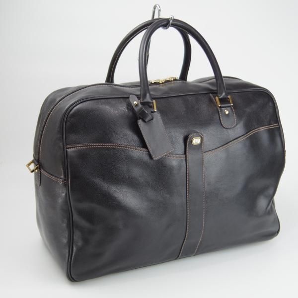 極上★(英)ダンヒル/dunhill【★レザー/ボストンバッグ】メンズ/ビジネス/バッグ/黒/革/鞄★N5557