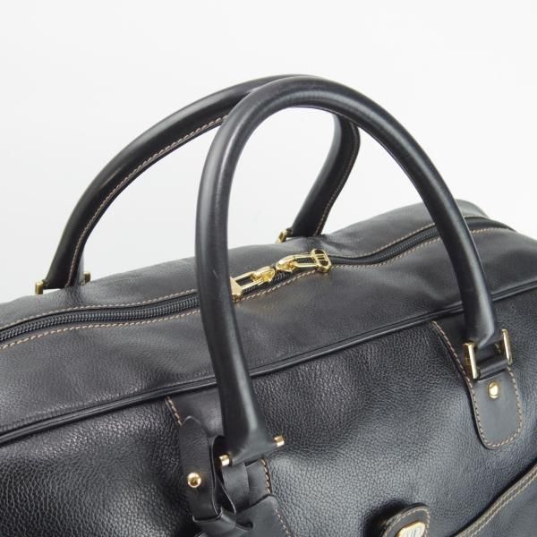 極上★(英)ダンヒル/dunhill【★レザー/ボストンバッグ】メンズ/ビジネス/バッグ/黒/革/鞄★N5557