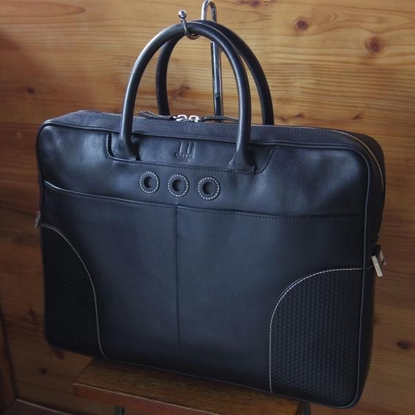 極上★(英)ダンヒル/dunhill【★レザー/ブリーフケース】メンズ/ビジネス/バッグ/黒/革/鞄★N5558