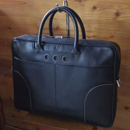 極上★(英)ダンヒル/dunhill【★レザー/ブリーフケース】メンズ/ビジネス/バッグ/黒/革/鞄★N5558