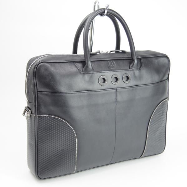 極上★(英)ダンヒル/dunhill【★レザー/ブリーフケース】メンズ/ビジネス/バッグ/黒/革/鞄★N5558