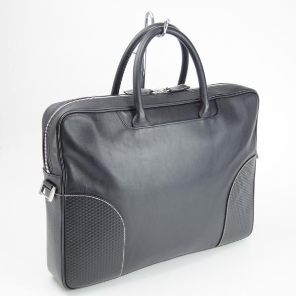 極上★(英)ダンヒル/dunhill【★レザー/ブリーフケース】メンズ/ビジネス/バッグ/黒/革/鞄★N5558